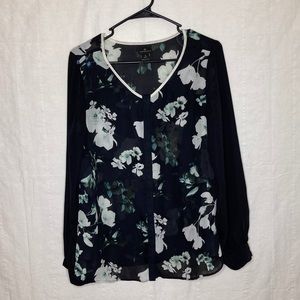 Sheer Worthington floral blouse